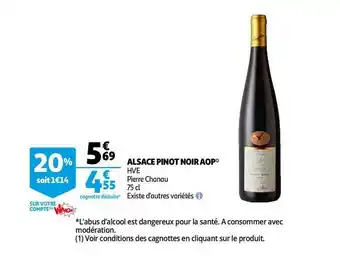 Auchan Direct Alsace Pinot Noir Aop Hve Pierre Chanau offre