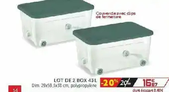 Gifi Lot De 2 Box 43 L offre