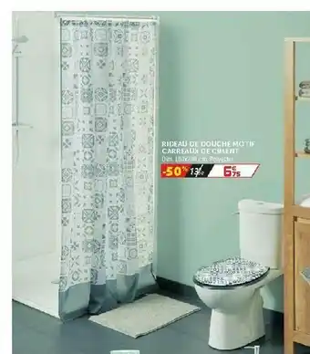 Rideau De Douche Motif Carreaux De Ciment