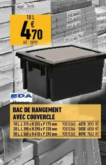 Brico Cash Bac De Rangement Avec Couvercle offre