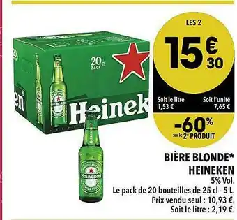 Supeco Bière Blonde Heineken offre
