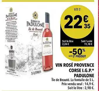 Vin Rosé Provence Corse I.g.p. Padulone
