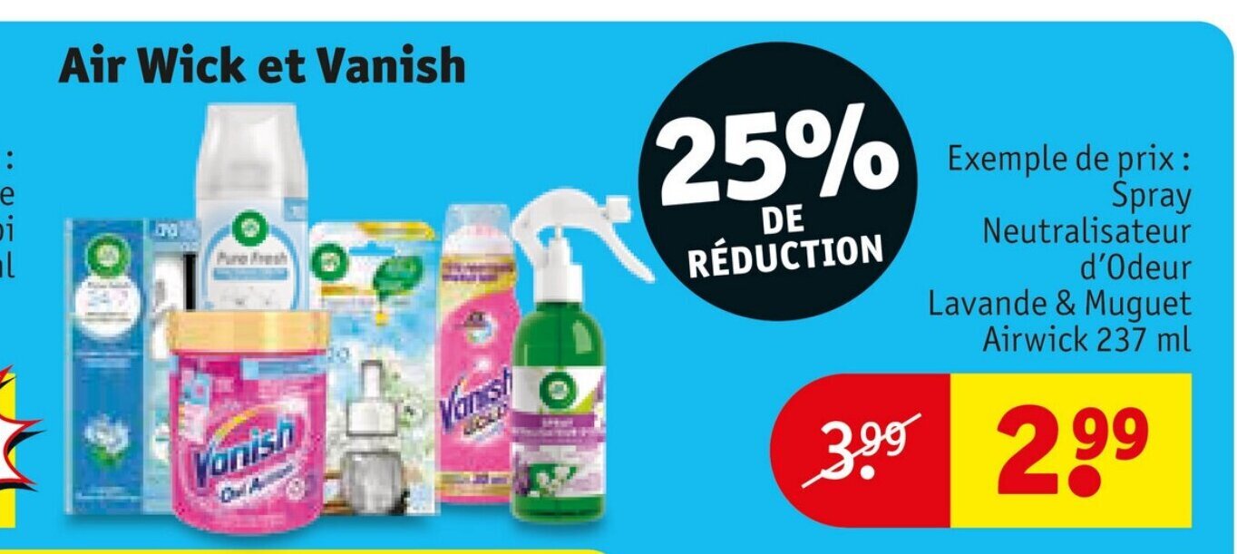 Promo Air Wick et Vanish chez Kruidvat