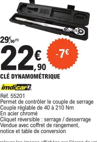 E.Leclerc L'Auto CLÉ DYNAMOMÉTRIQUE offre