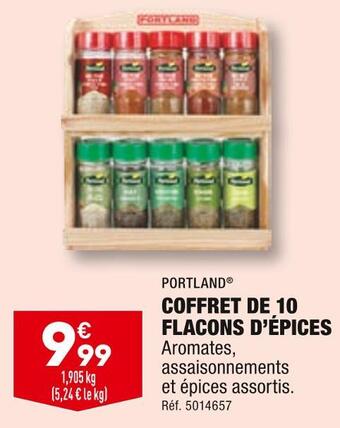 ALDI Portland coffret de 10 flacons d’épices offre