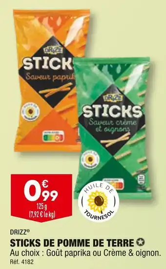 ALDI Drizz sticks de pomme de terre offre
