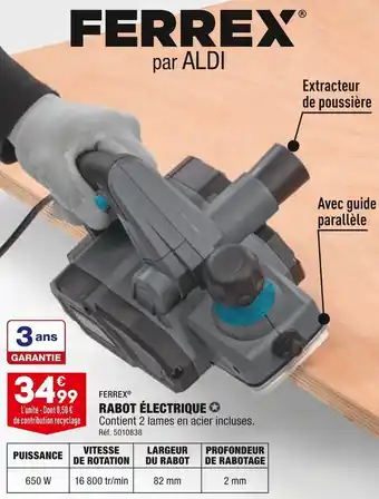 ALDI Ferrex rabot électrique offre