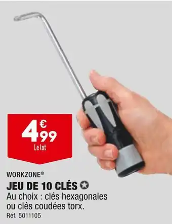 ALDI Workzone jeu de 10 clés offre