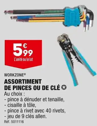 ALDI Workzone assortiment de pinces ou de clé offre