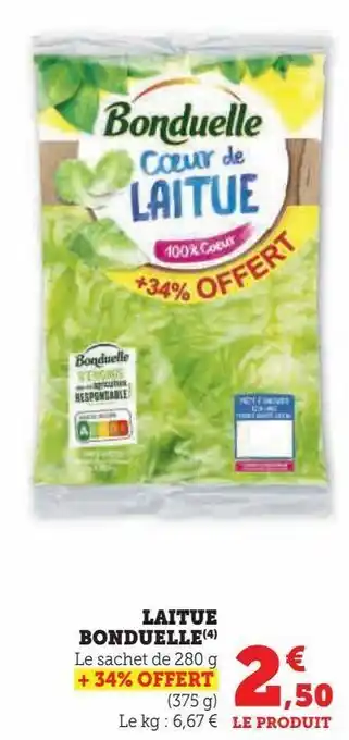Super U Laitue bonduelle offre