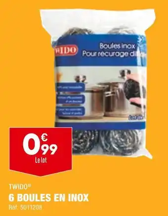 ALDI Twido 6 boules en inox offre