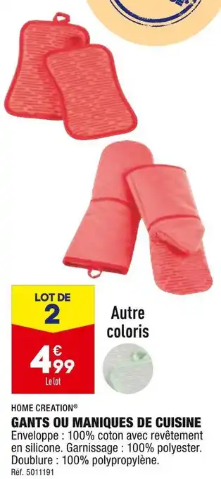 ALDI Home creation gants ou maniques de cuisine offre