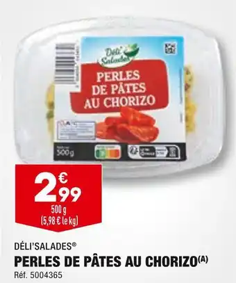 ALDI Déli’salades perles de pâtes au chorizo offre