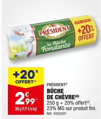 ALDI Président bûche de chèvre offre