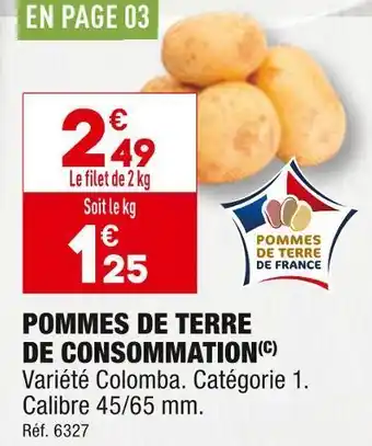 ALDI Pommes de terre de consommation offre