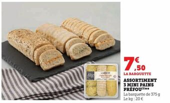 U Express Assortiment 3 mini pains préfou offre