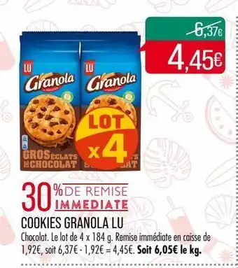 Match Cookies granola lu offre