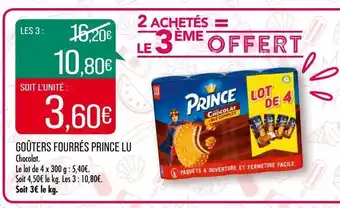 Match Goûters fourrés prince lu offre