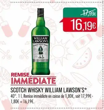 Match Scotch whisky william lawson's offre