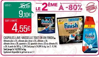 Capsules lave-vaisselle tout en un finish