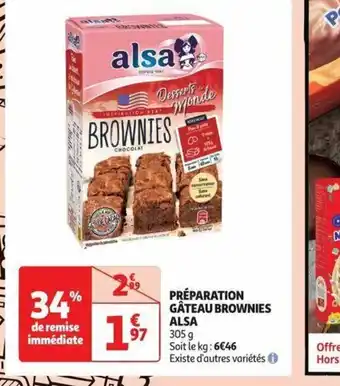 PRÉPARATION GÂTEAU BROWNIES ALSA