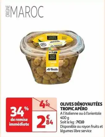 Auchan OLIVES DÉNOYAUTÉES TROPIC APÉRO offre