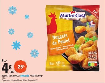 E.Leclerc NUGGETS DE POULET SURGELÉS "MAÎTRE COQ" offre