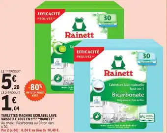 E.Leclerc TABLETTES MACHINE ECOLABEL LAVE VAISSELLE TOUT EN 1(45) "RAINETT" offre