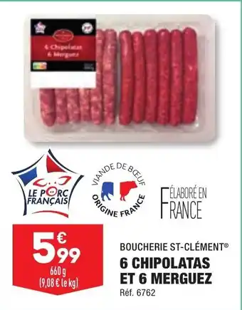 ALDI 6 CHIPOLATAS ET 6 MERGUEZ offre