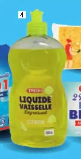 ALDI 4 TWIDOⓇ LIQUIDE VAISSELLE offre
