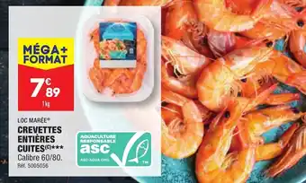 ALDI CREVETTES ENTIÈRES CUITES offre