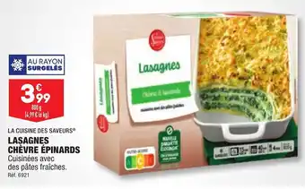 ALDI LA CUISINE DES SAVEURSⓇ LASAGNES CHÈVRE ÉPINARDS offre