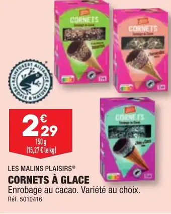 ALDI CORNETS À GLACE offre