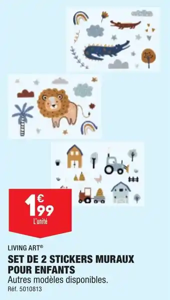 ALDI SET DE 2 STICKERS MURAUX POUR ENFANTS offre