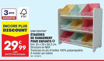 ALDI ÉTAGÈRES DE RANGEMENT POUR ENFANTS offre