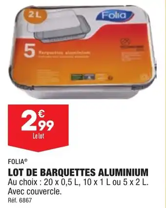 ALDI LOT DE BARQUETTES ALUMINIUM offre