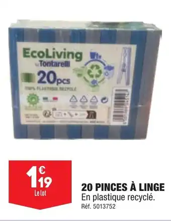ALDI 20 PINCES À LINGE offre