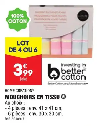 ALDI MOUCHOIRS EN TISSU offre