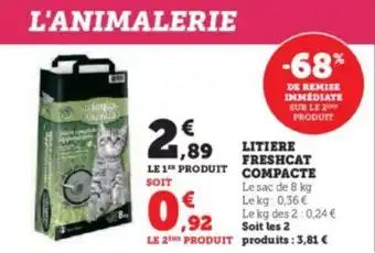 Hyper U LITIERE FRESHCAT COMPACTE offre