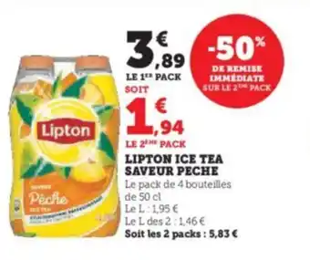 Hyper U LIPTON ICE TEA SAVEUR PECHE offre