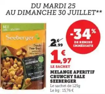 Hyper U MELANGE APERITIF CRUNCHY SALE SEEBERGER offre
