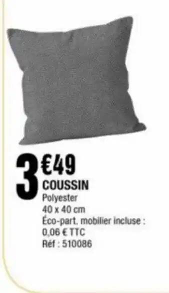 La Foir'Fouille COUSSIN Polyester 40 x 40 cm Éco-part, mobilier incluse: offre