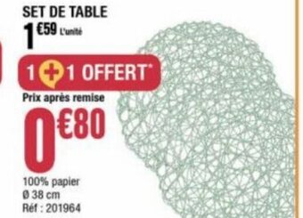 La Foir'Fouille SET DE TABLE offre