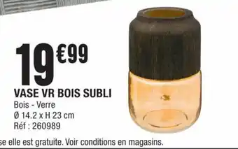 La Foir'Fouille VASE VR BOIS SUBLI Bois - Verre offre