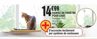 La Foir'Fouille HAMAC DE FENÊTRE POUR CHAT Plastique - PVC 66 x 37 cm Réf: 231571 offre