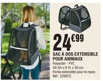 La Foir'Fouille SAC À DOS EXTENSIBLE POUR ANIMAUX offre