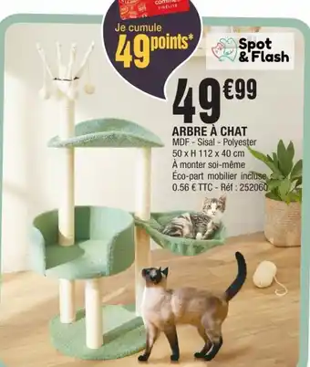 La Foir'Fouille ARBRE À CHAT MDF- Sisal - Polyester 50 x H 112 x 40 cm À monter soi-même Éco-part mobilier incluse 0.56 € TTC - Réf: 252060 offre