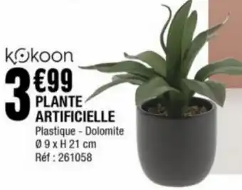 La Foir'Fouille PLANTE ARTIFICIELLE Plastique Dolomite 09xH 21 cm Réf : 261058 offre