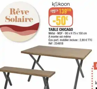 TABLE CHICAGO