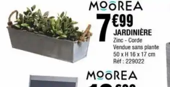 La Foir'Fouille JARDINIÈRE Zinc - Corde Vendue sans plante 50 x H 16 x 17 cm Ref: 229022 offre